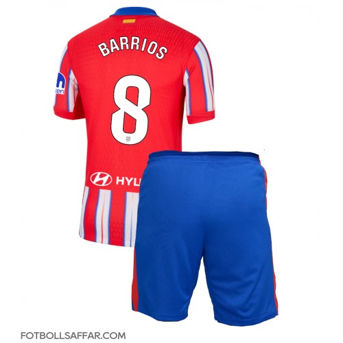 Atletico Madrid Pablo Barrios #8 Hemmadräkt Barn 2024-25 Kortärmad (+ Korta byxor)